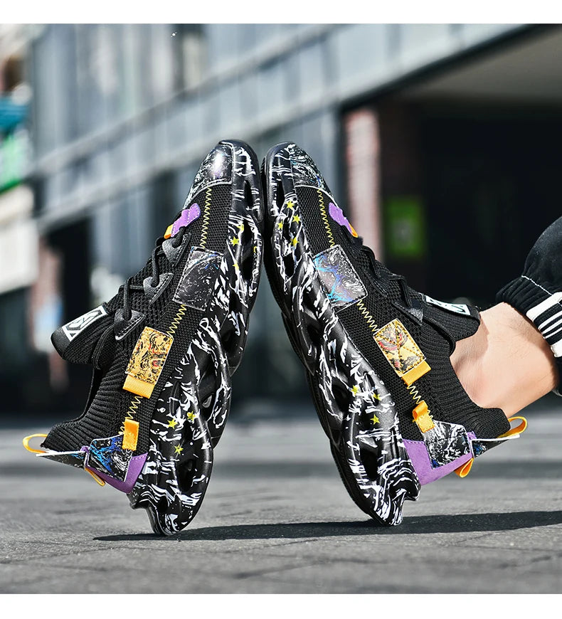 Men's Luxury Sneakers with Bold Artistic Design - VaultHaus