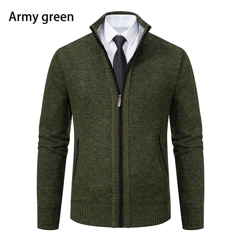 Solid Color Men's Fleece Sweater - Stylish Comfort - VaultHaus
