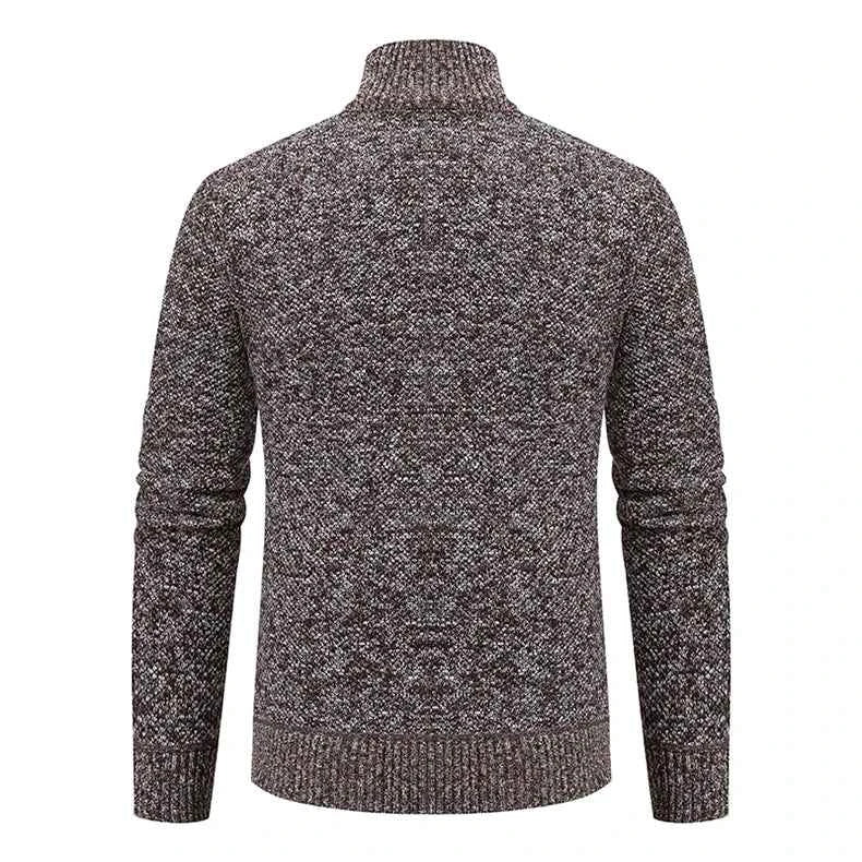 Solid Color Men's Fleece Sweater - Stylish Comfort