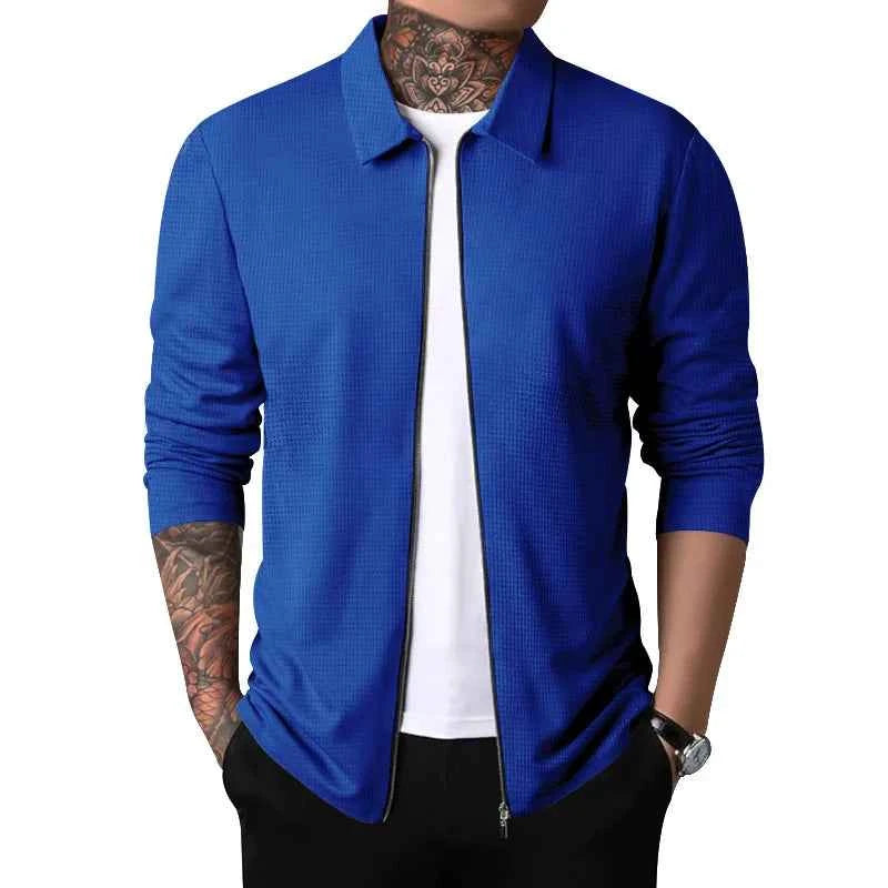 Solid Colour Casual Top Coat for Men