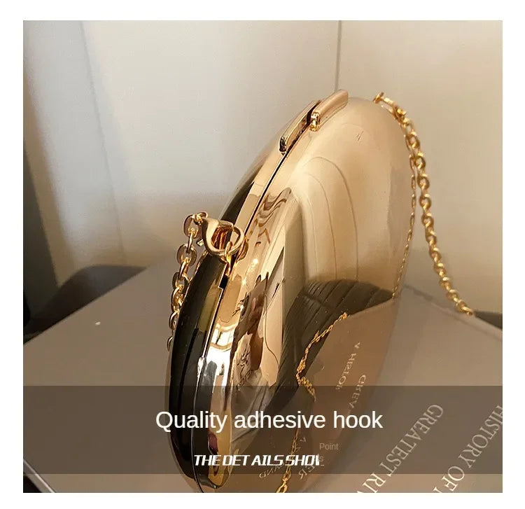 Stylish Acrylic Shell Shape Clutch Bag with a quality adhesive hook and elegant gold chain strap