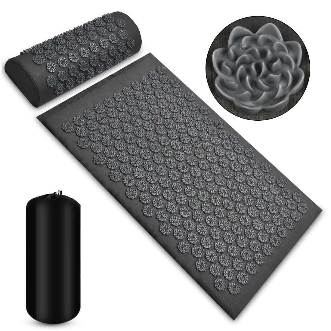 VaultHaus Acupuncture Massage Mat and Pillow Set for Relaxation and Stress Relief