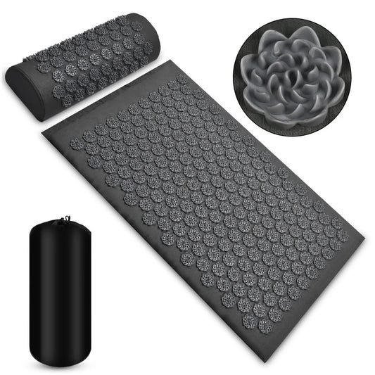 VaultHaus Acupuncture Massage Mat and Pillow Set for Relaxation and Stress Relief