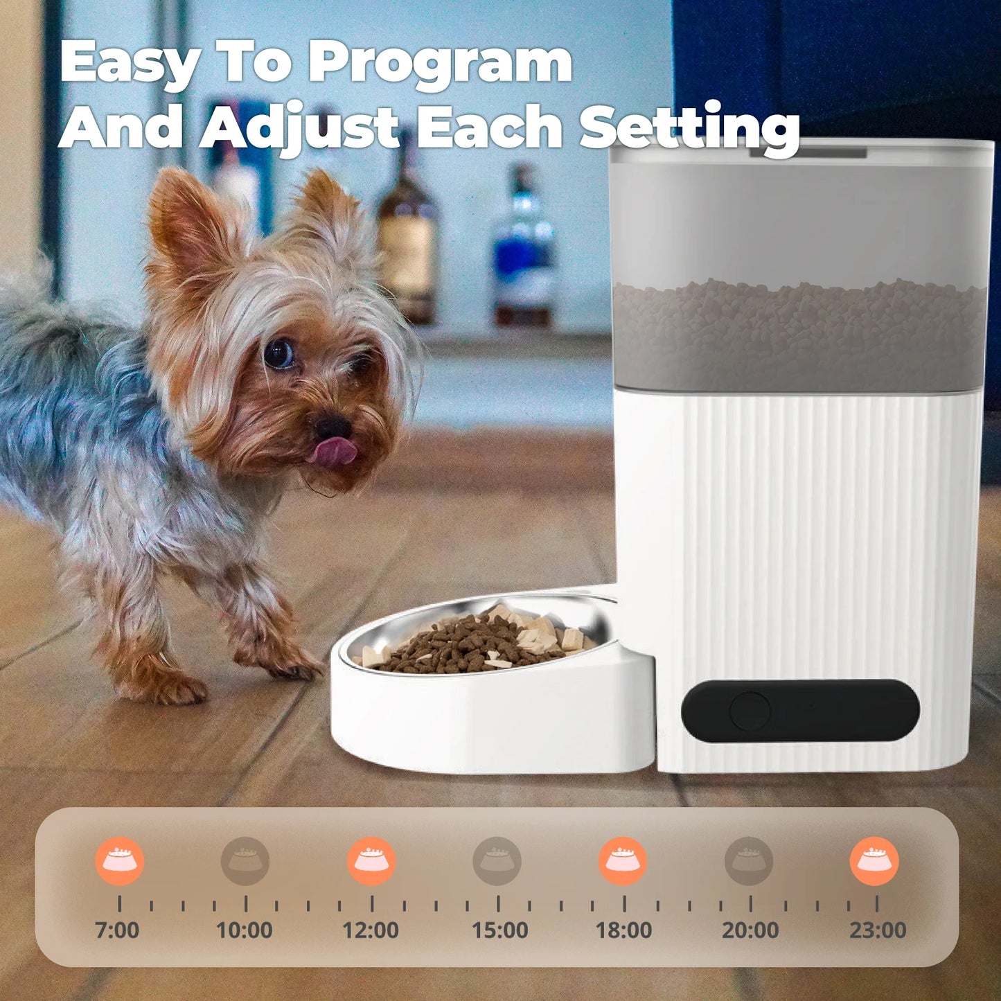 VaultHaus Automatic Cat or Dog Feeder, APP Control with Timer for easy feeding schedule management