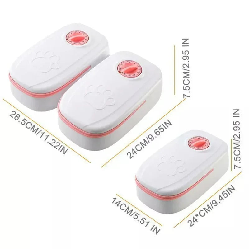 VaultHaus automatic pet food dispenser in three sizes for efficient pet feeding