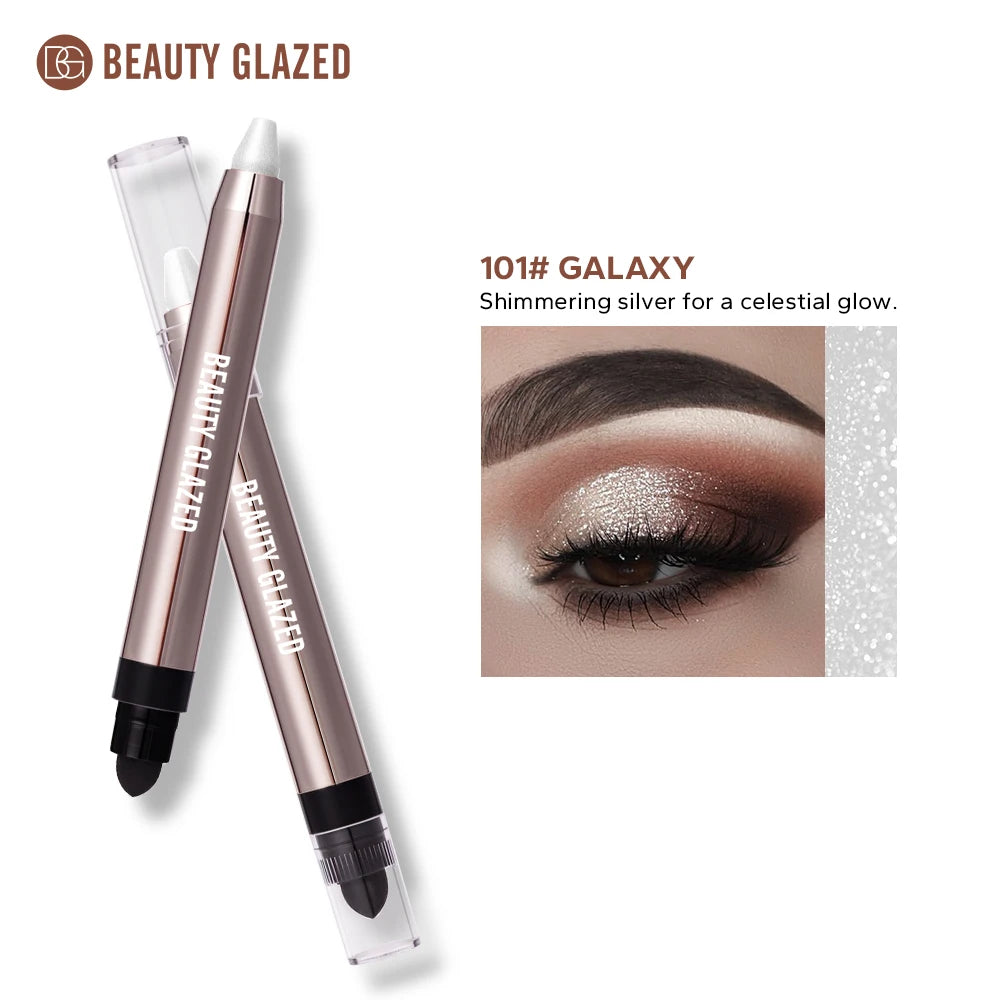 VaultHaus Dual-ended highlighter eyeshadow pencil pearlescen in shimmering silver for celestial glow