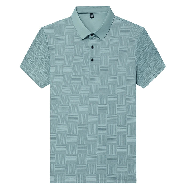 Men's New Printed Business Casual Short sleeved POLO Shirt Fashion Short sleeved Comfortable and Breathable Top