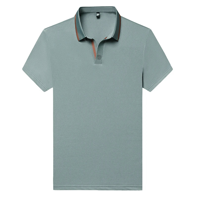 VaultHaus Business Casual Polo Top in Light Green with Contrast Collar for Versatile Style