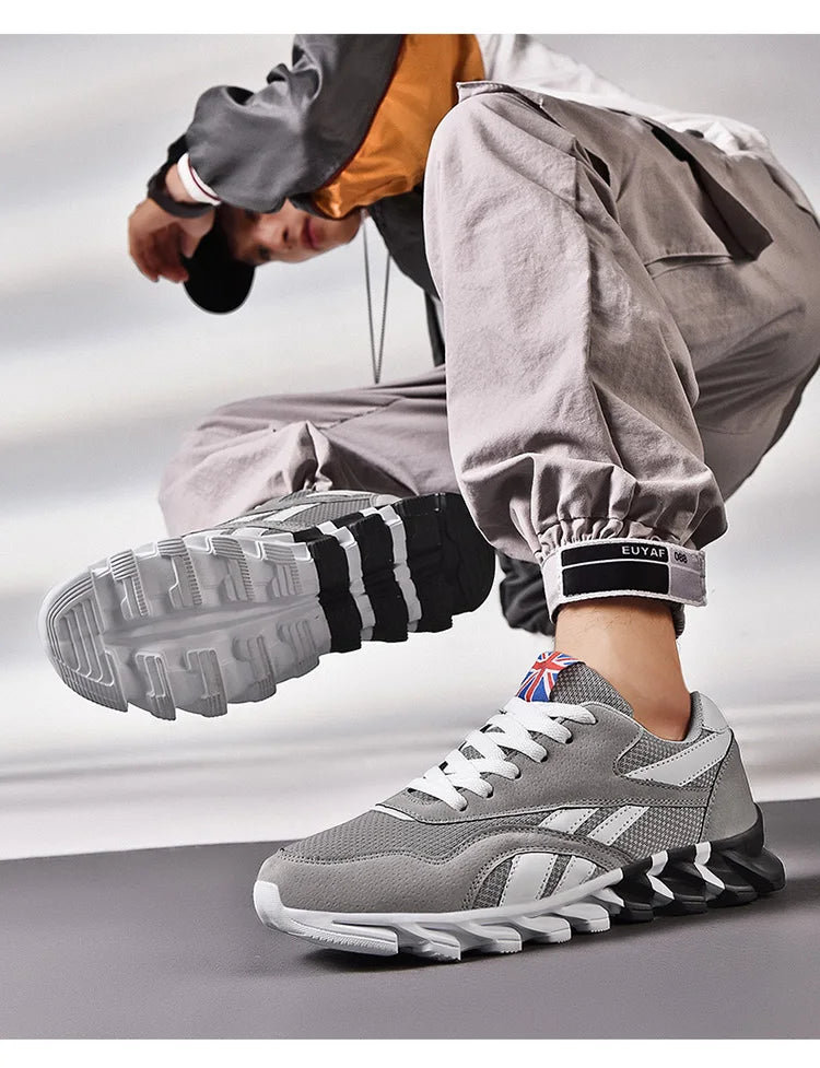 VaultHaus comfortable unisex walking sneakers in grey with stylish design and flexible soles