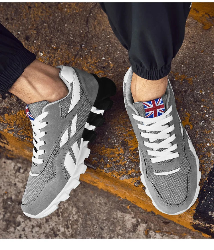 VaultHaus comfortable unisex walking sneakers in grey with white accents for everyday wear