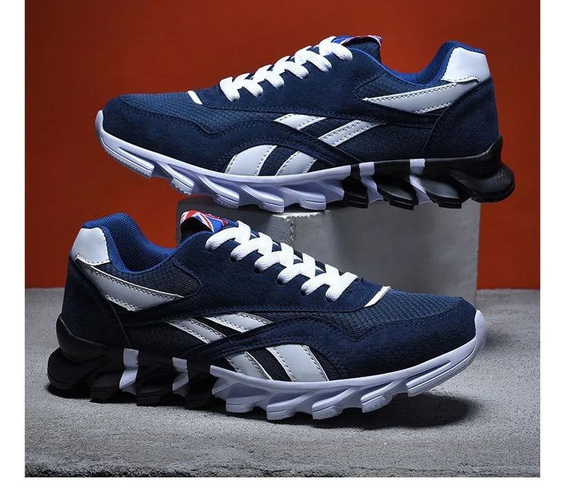 VaultHaus comfortable unisex walking sneakers in navy blue with white accents and a stylish design