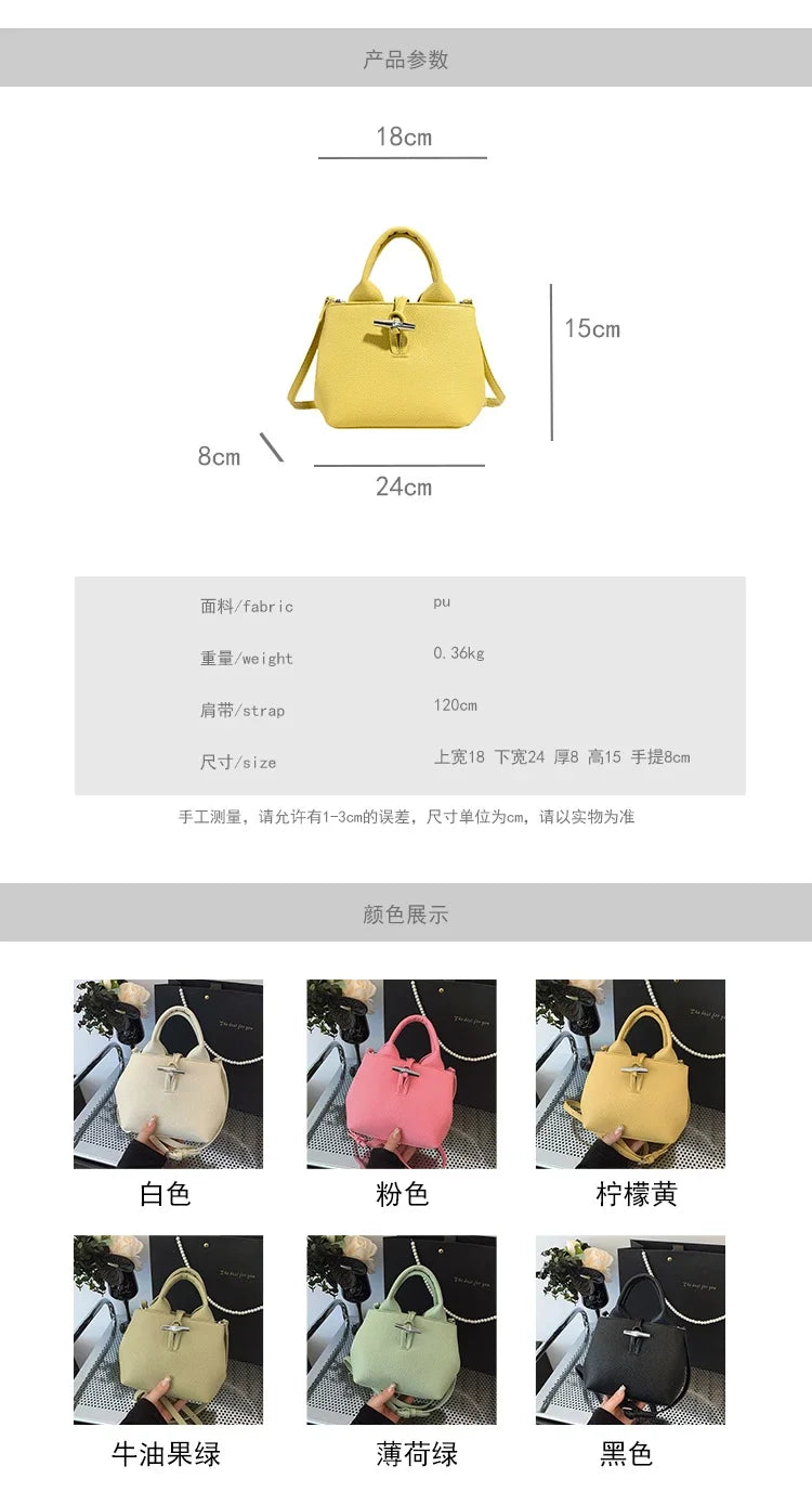 VaultHaus designer women's leather shoulder bag available in multiple colors including yellow, pink, black, green, and beige