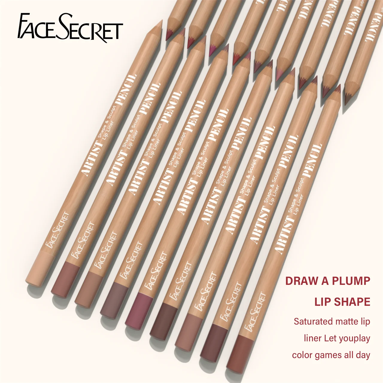 VaultHaus blendable lip liner kit featuring 12 saturated matte lip pencils for a perfect pout