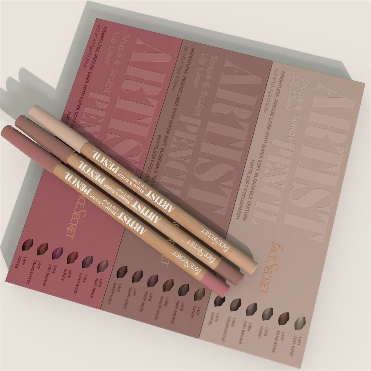 VaultHaus blendable lip liner kit featuring multiple colors for versatile lip looks