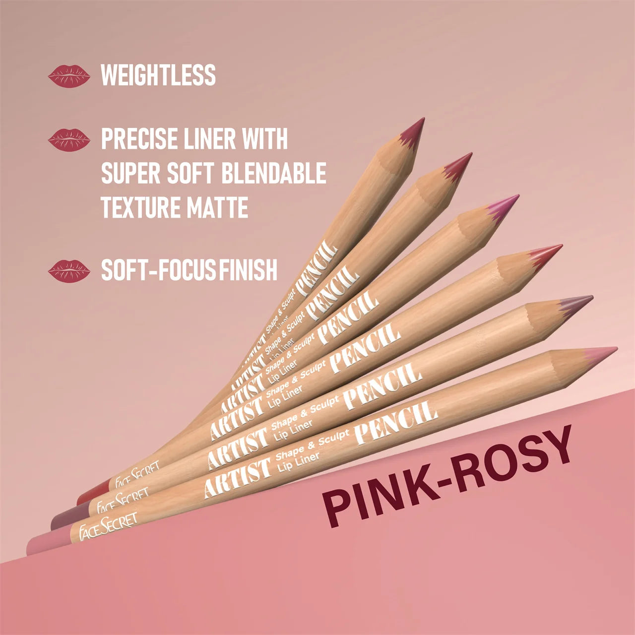 VaultHaus blendable lip liner kit featuring five soft-textured pencils for precise application