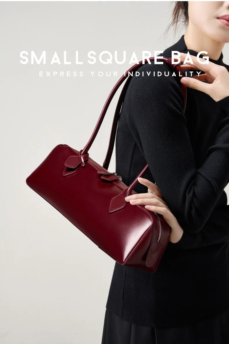 Stylish ladies baguette shoulder bag in burgundy, perfect for everyday use and adding flair