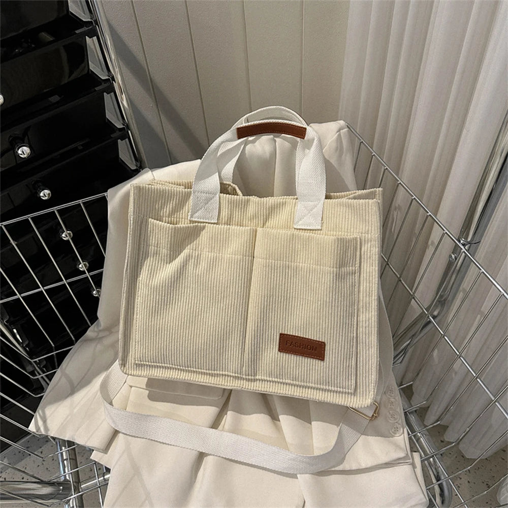 VaultHaus large capacity canvas handbag with durable handles and multiple pockets for organization
