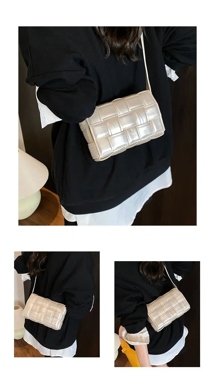 VaultHaus women's designer shoulder bag in cream quilted leather with adjustable strap