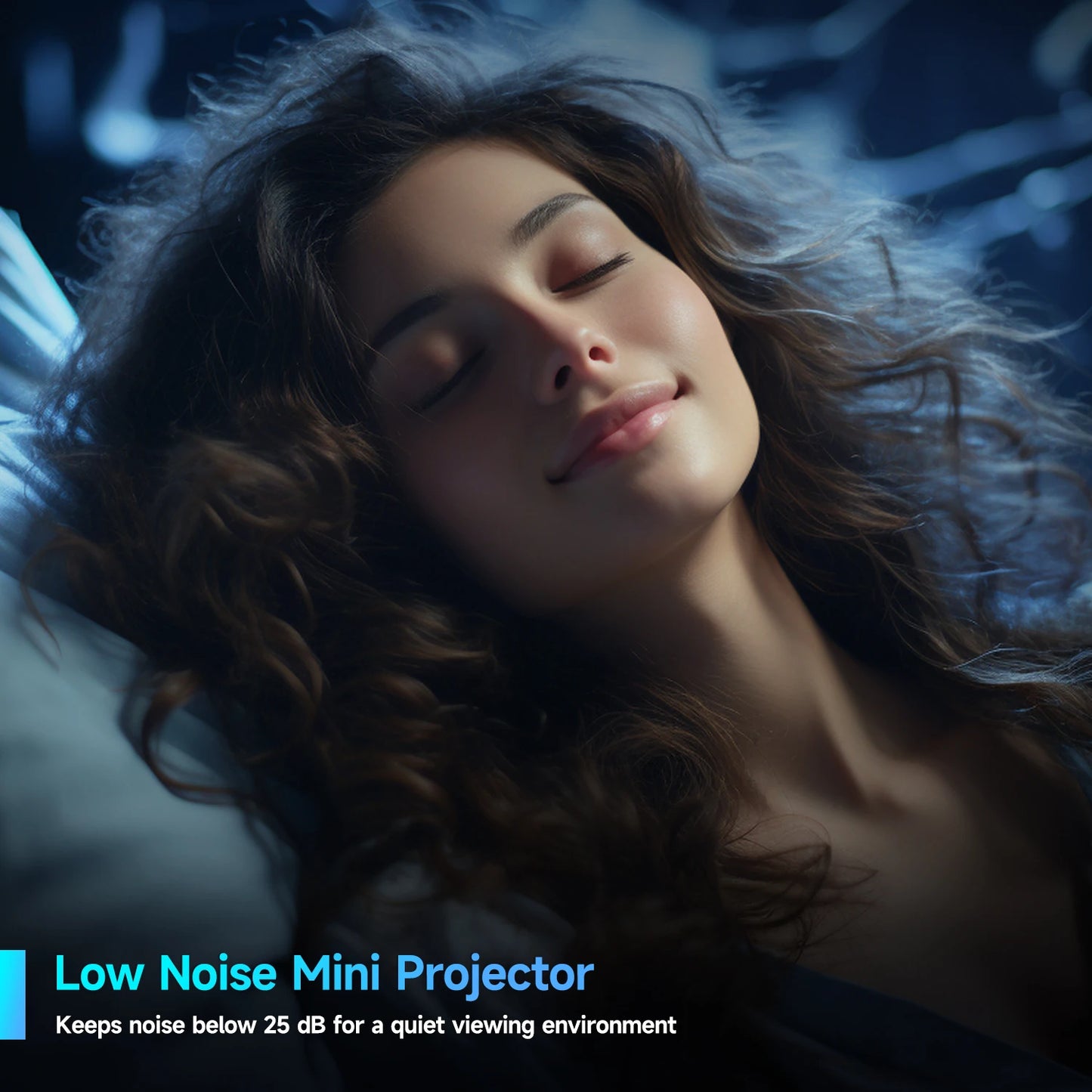 Low Noise Mini Projector showcasing features of 720P Android projector for quiet viewing experiences