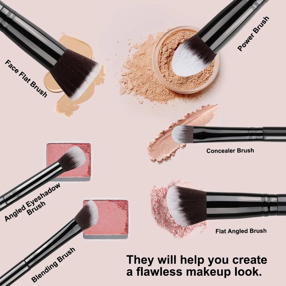 14 piece makeup brush set featuring various brushes for flawless makeup application