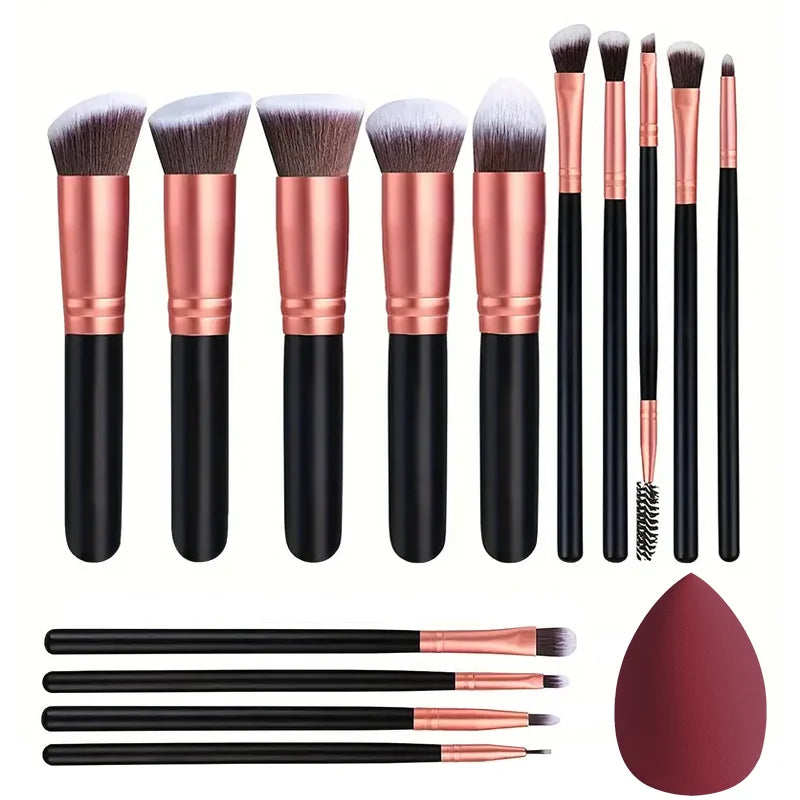 VaultHaus 14 piece makeup brush set with soft bristles for precise application and blending