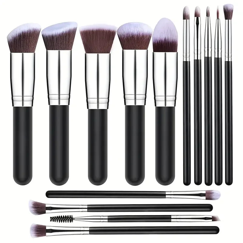 VaultHaus 14 piece makeup brush set with professional brushes for flawless makeup application