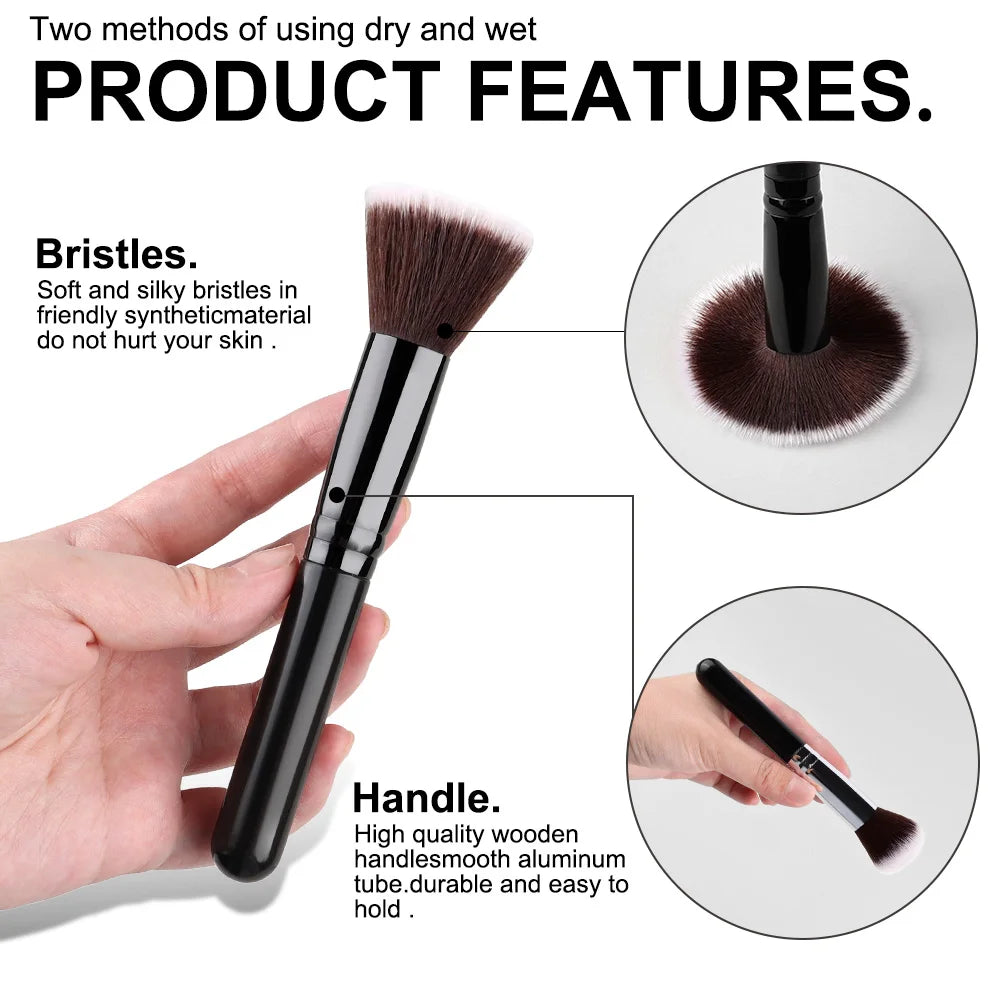 14 piece makeup brush set featuring soft bristles for dry and wet use with a durable wooden handle