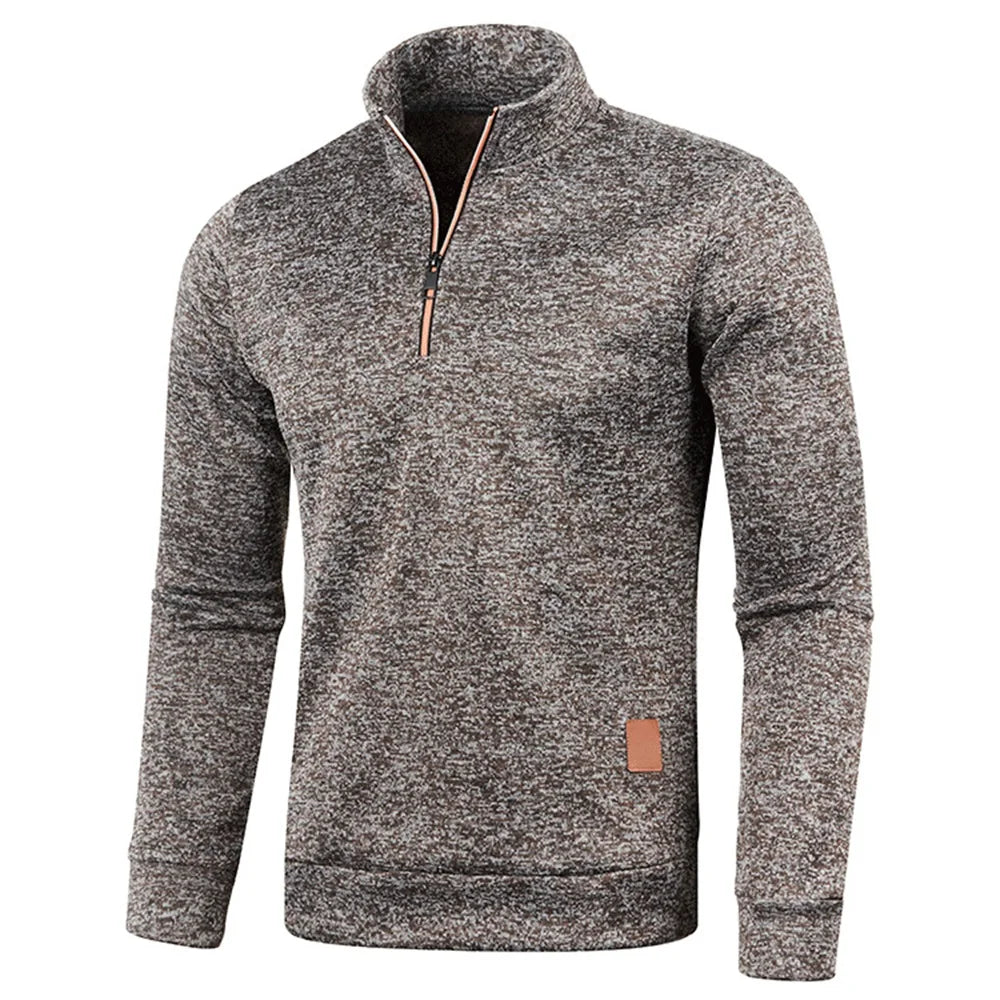 VaultHaus men's half zipper pullover in gray fabric with a stylish design and comfortable fit