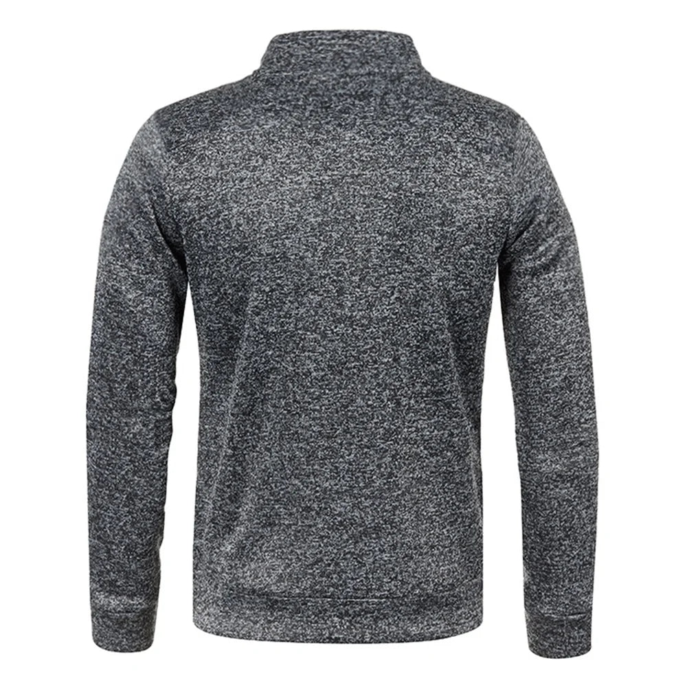 Men's half zipper pullover from VaultHaus in a stylish gray pattern for versatile layering