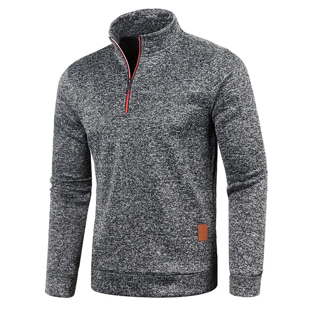 VaultHaus men's half zipper pullover in gray with a modern design for casual wear