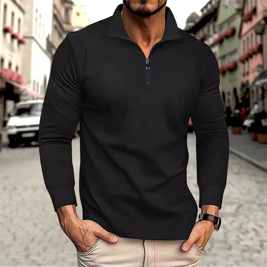 Stylish VaultHaus mens business comfortable breathable polo top in black for a polished look