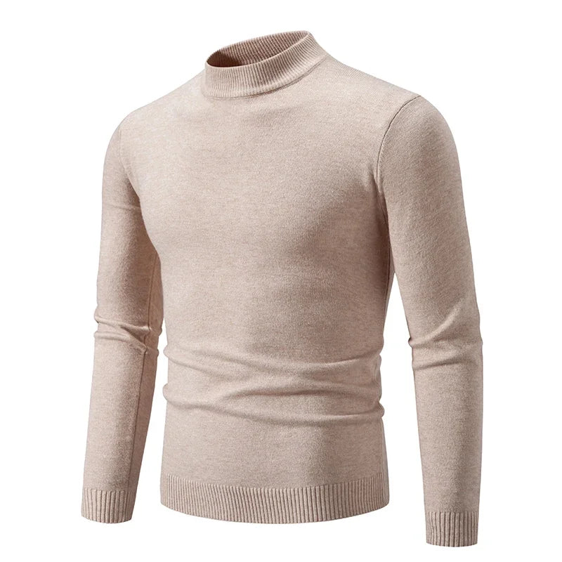 VaultHaus men's half neck sweater in beige with a comfortable fit for casual or formal wear