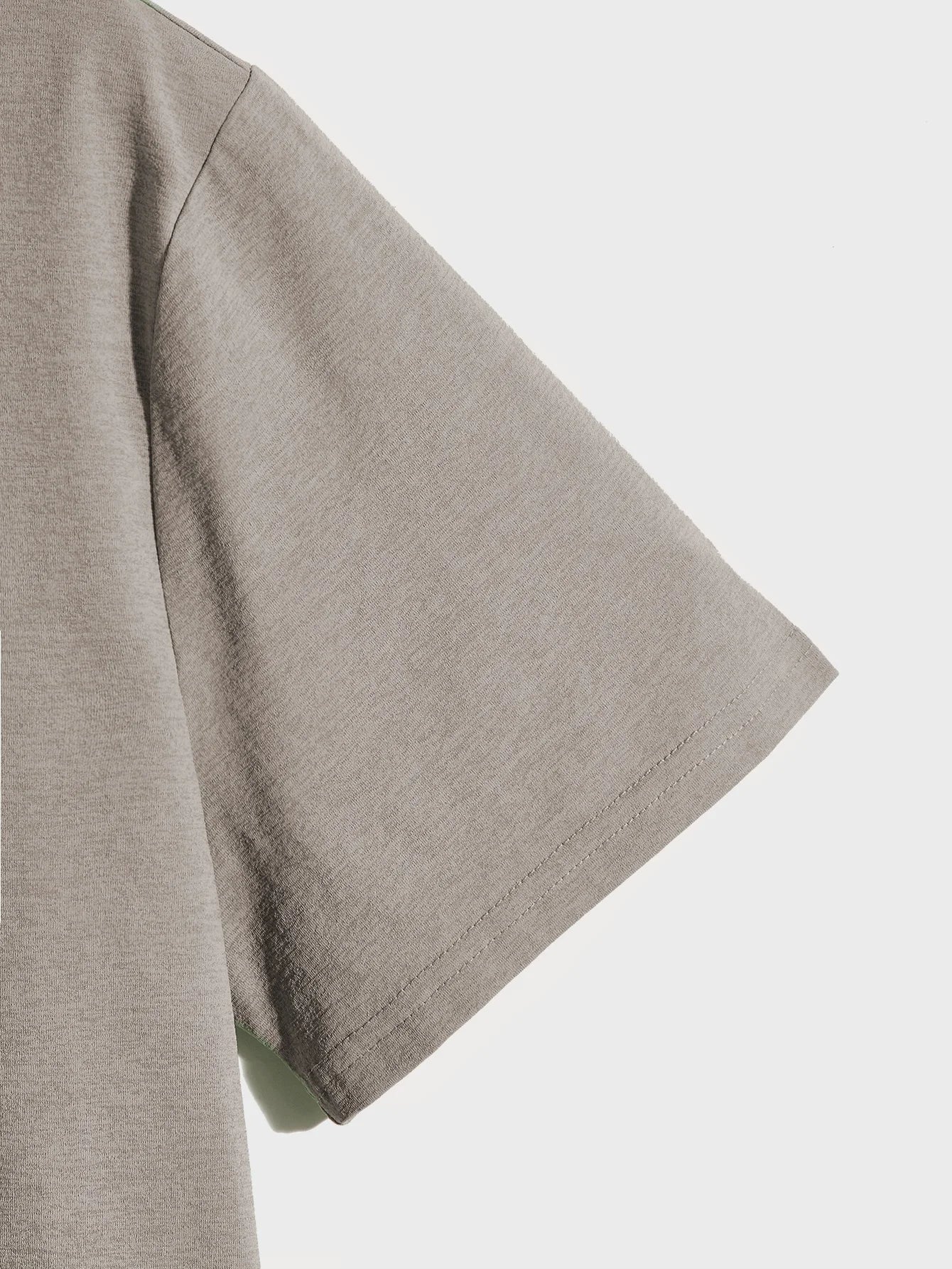 VaultHaus men's short sleeve cotton shirt in light grey with a relaxed fit and soft texture
