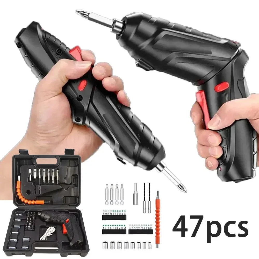 VaultHaus multifunctional household electric drill with 47pcs toolkit for versatile home repairs