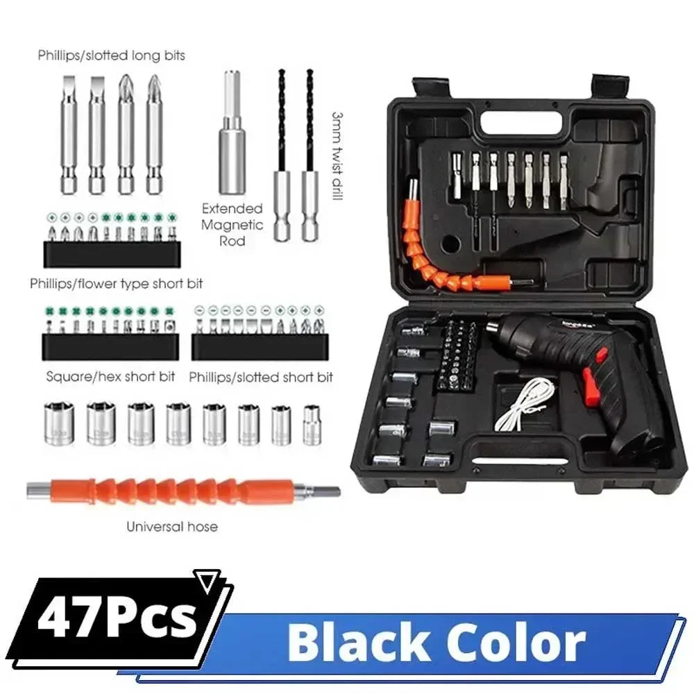 VaultHaus multifunctional household electric drill set with 47 pieces and accessories for various tasks