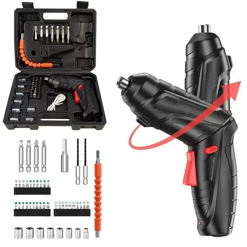VaultHaus multifunctional household electric drill with various accessories in a sturdy carrying case