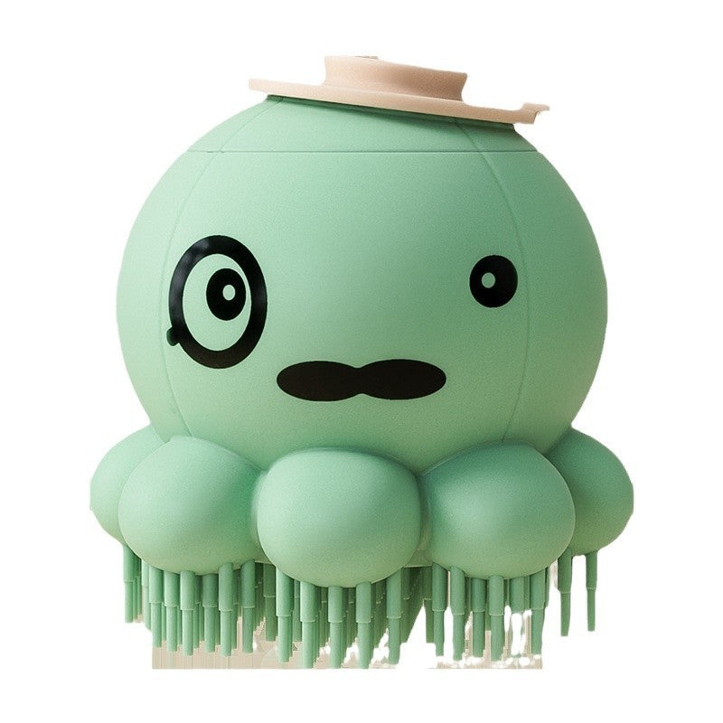 VaultHaus Dog Silicone Shower Brush green octopus shaped pet bath scrubber with soft silicone bristles