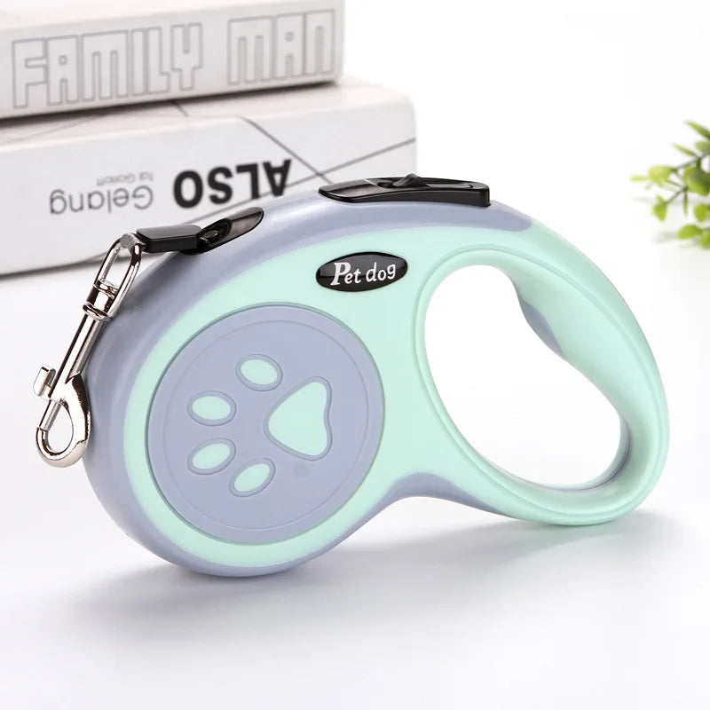 VaultHaus cat and dog retractable leash in green and gray for comfortable pet walking