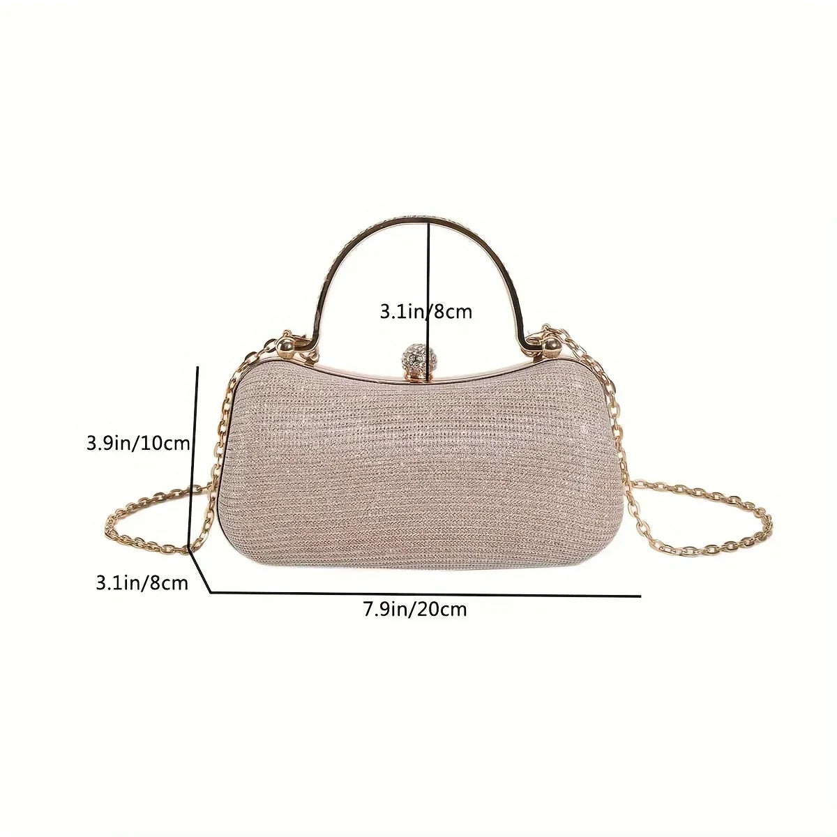 VaultHaus Rhinestone Evening Bag with Elegant Chain Strap and Stylish Design for Formal Events
