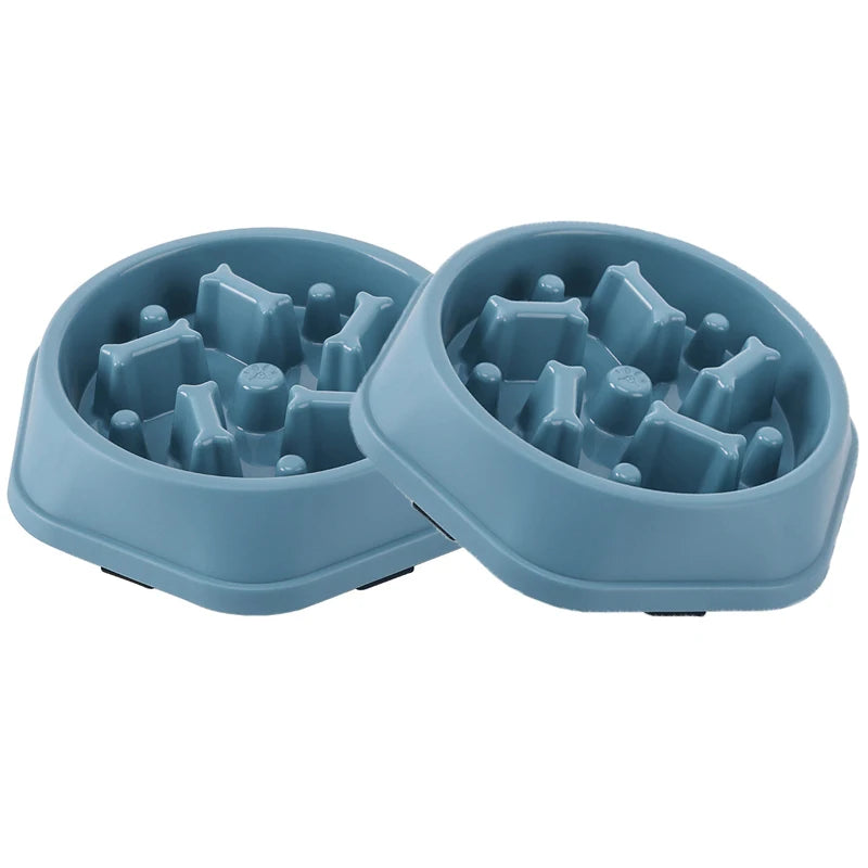 VaultHaus slow feeder Anti-choking dog bowl in blue with unique design for safe and controlled eating