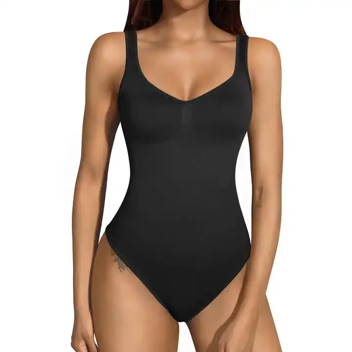 Stylish women's jumpsuit in black with a fitted design and elegant neckline for versatile fashion wear