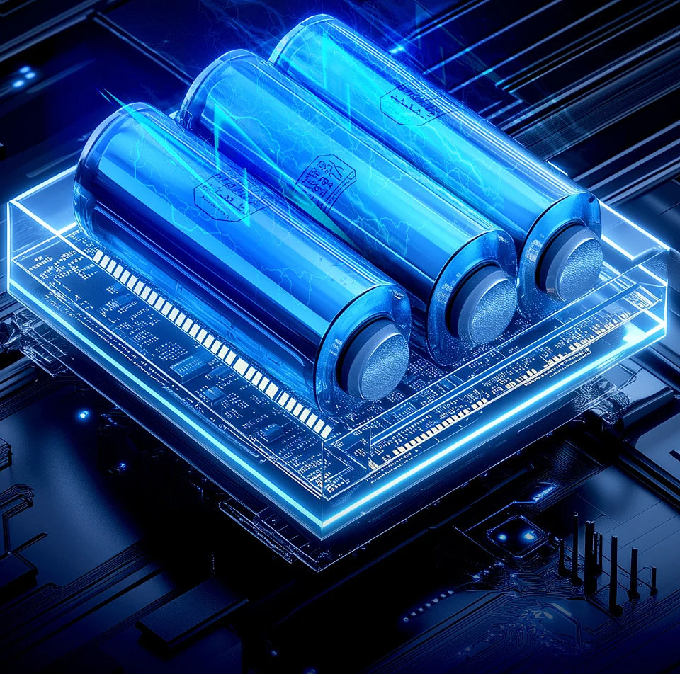 High-performance batteries on a circuit board for a portable car vacuum cleaner