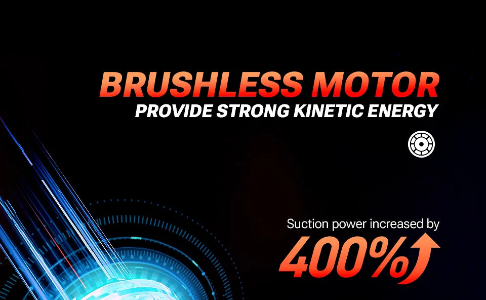Portable car vacuum cleaner with brushless motor for enhanced suction power and strong cleaning performance