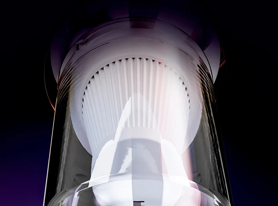 Close-up view of the filter inside VaultHaus portable car vacuum cleaner for efficient dirt removal
