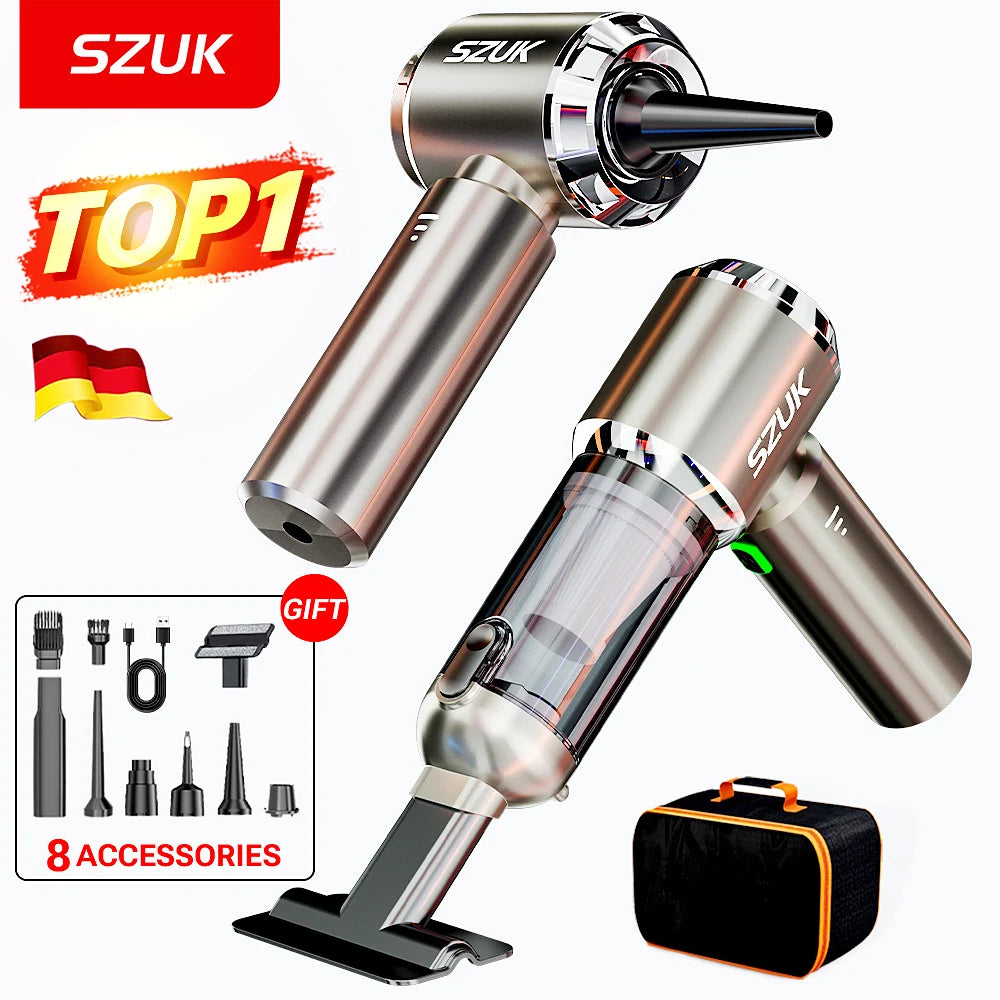 VaultHaus portable car vacuum cleaner with multiple accessories for easy car cleaning