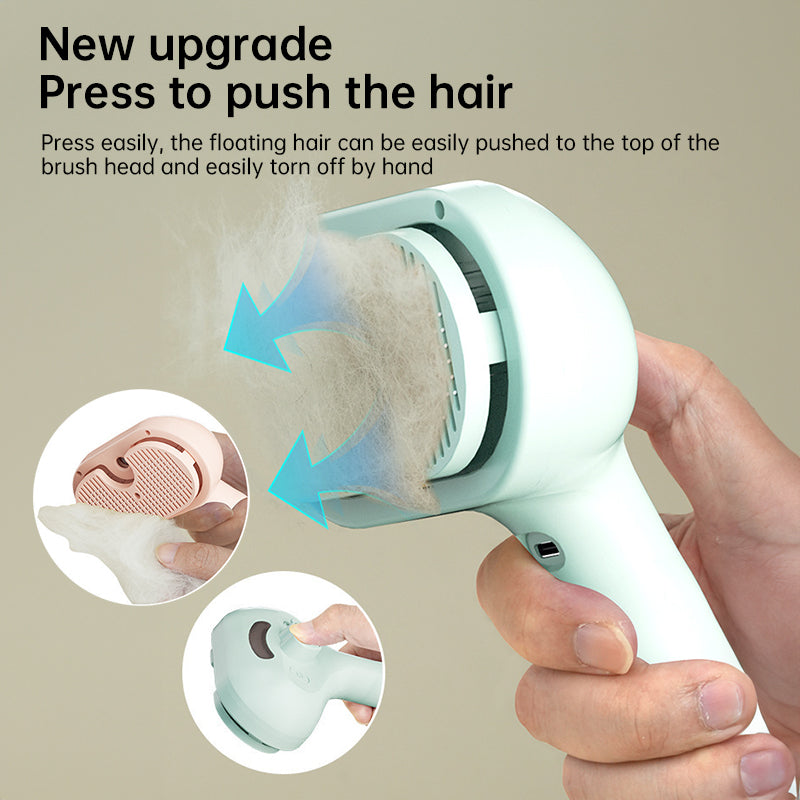 eprolo Upgraded Pet Electric Grooming Comb removing pet hair with easy push feature