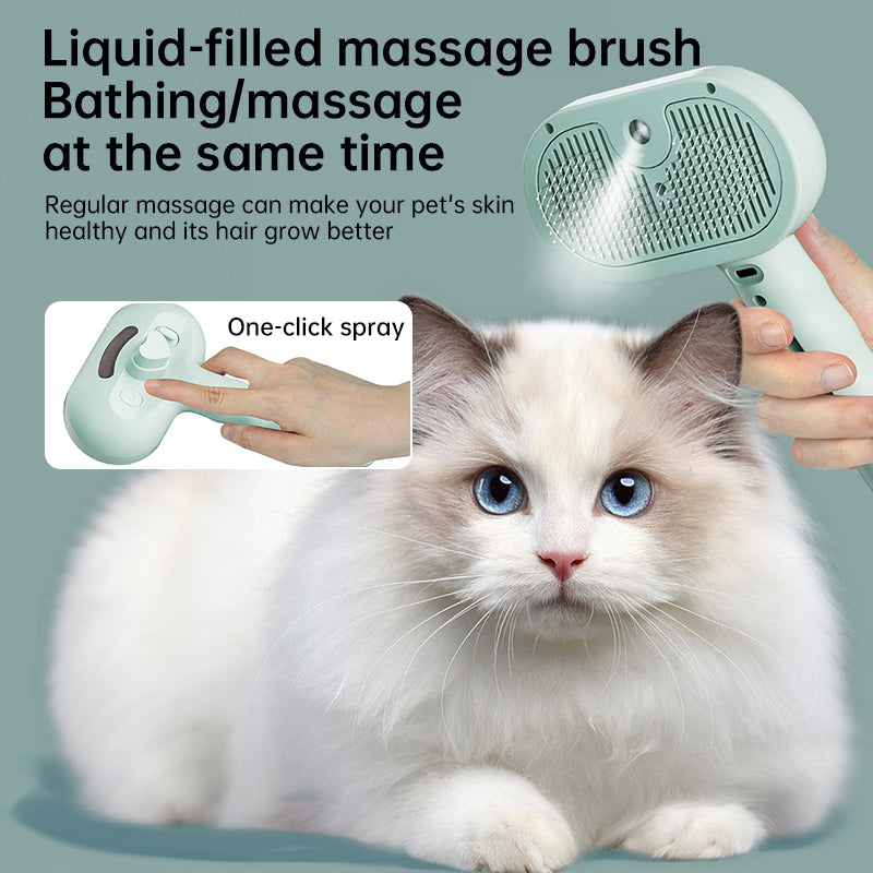 eprolo Upgraded Pet Electric Grooming Comb liquid-filled massage brush with one-click spray for cats