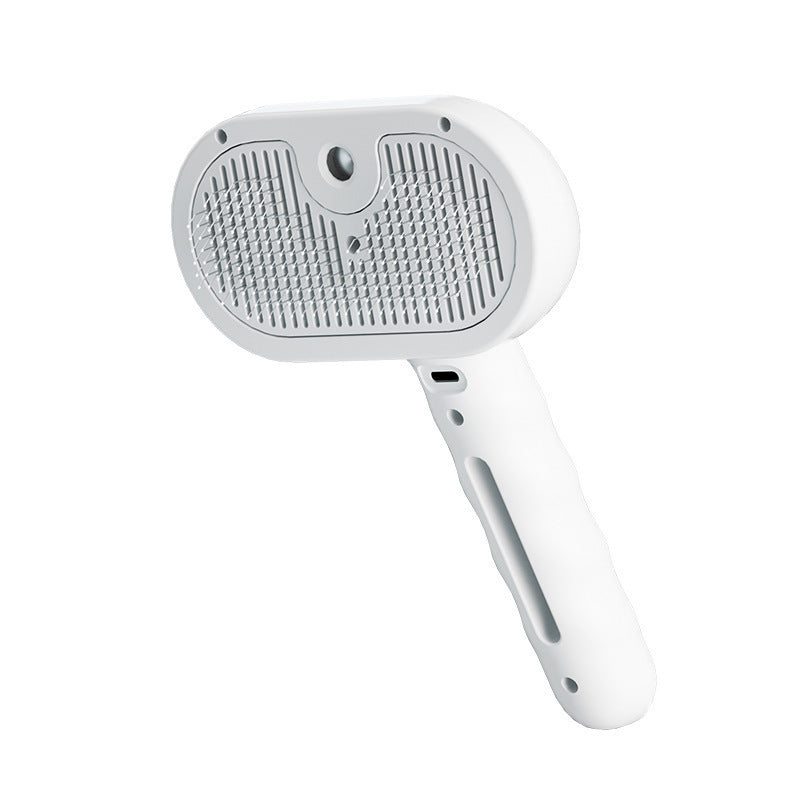 eprolo Upgraded Pet Electric Grooming Comb in white with ergonomic handle and fine bristles
