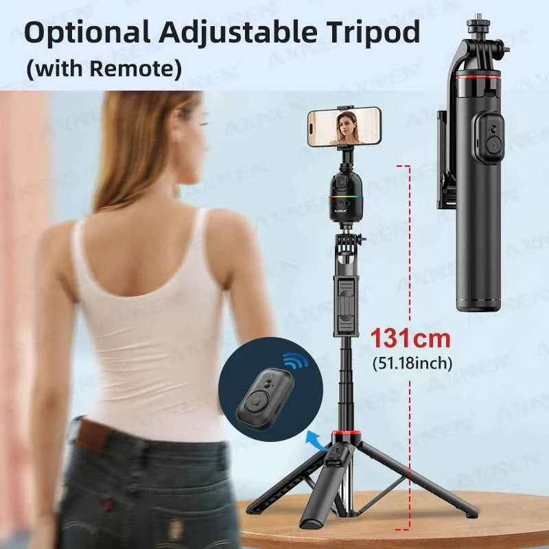 AI 360 Auto Rotate Selfie Stand for iPhone & Android