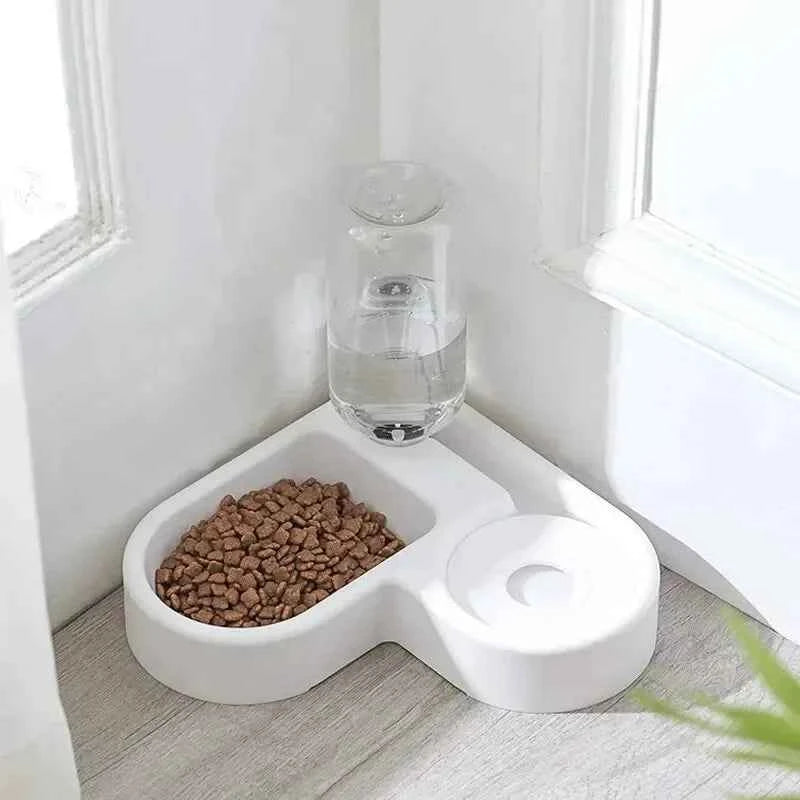 Automatic Pet Water Bowl With Food Dispenser Cats And Dogs
